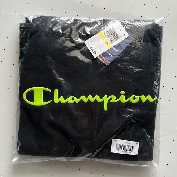 Champion Neon Vinyl Script Hoodie Sweatshirt - Picture 2 of 4